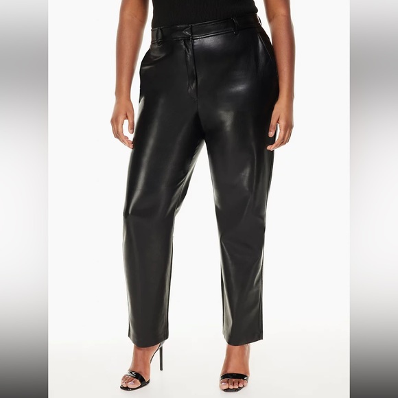 Aritzia Babaton Black Command Pant Vegan Leather Full Length - Picture 2 of 16